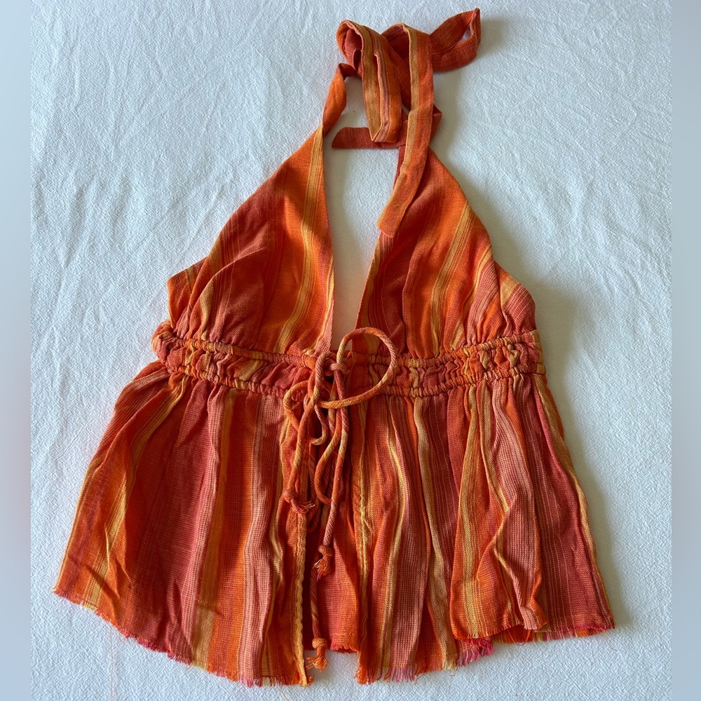 UO Colette Linen Halter Top